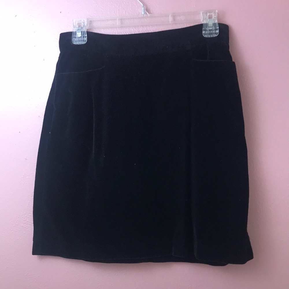 Black velvet skirt